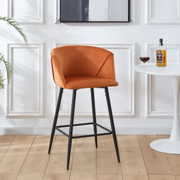 Counter Height Bar Stool Metal Legs (Set of 2)