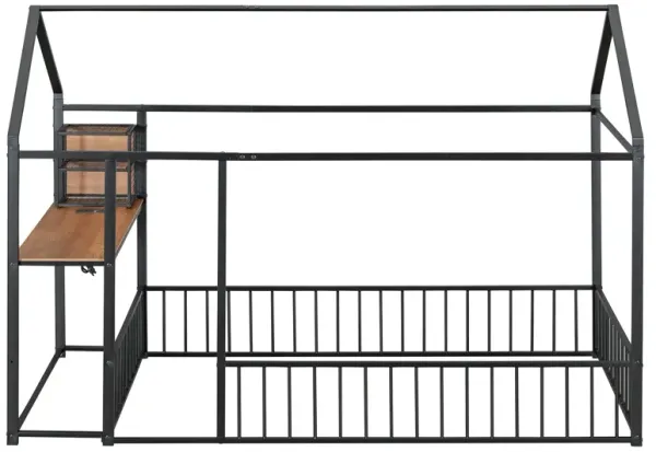 House Frame With Desk, Shelves, Power Outlets And USB Ports