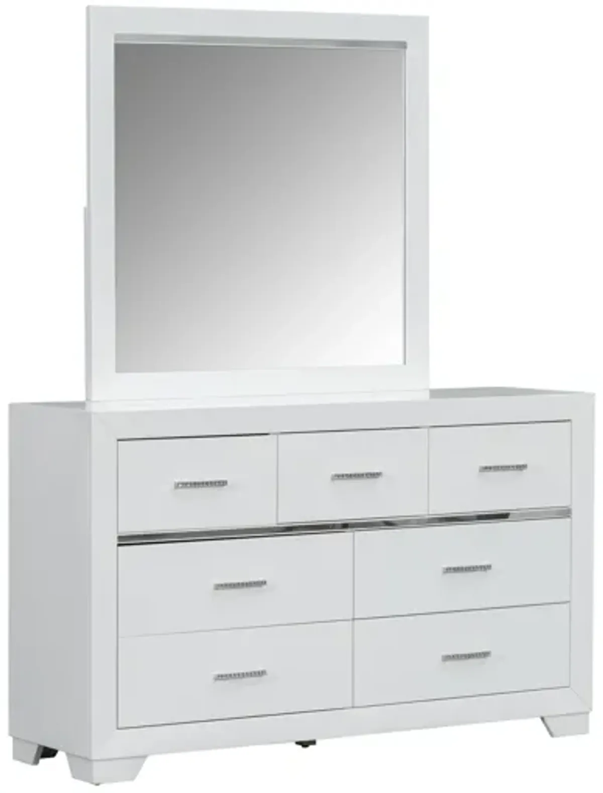 6 Piece Modern White Canopy Bedroom Set