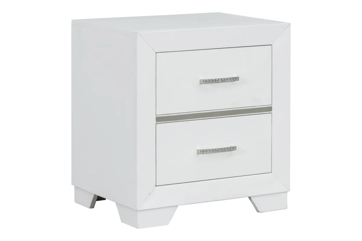 6 Piece Modern White Canopy Bedroom Set