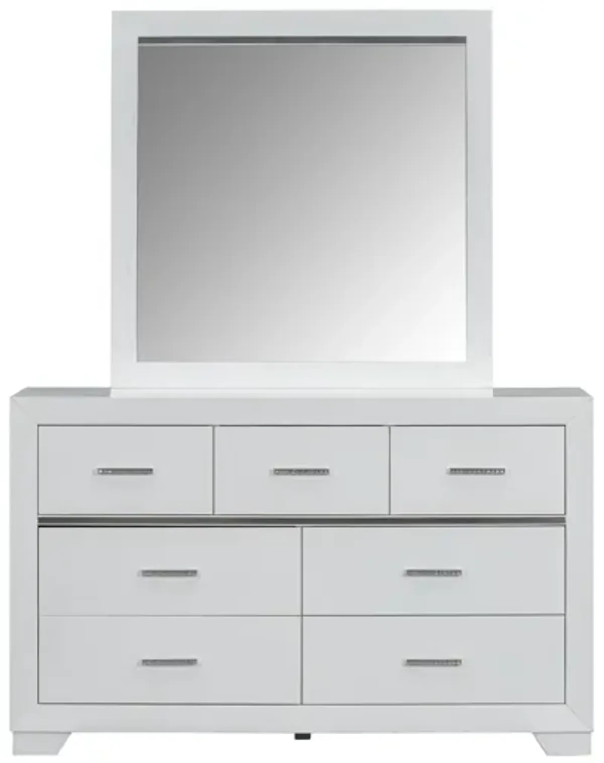 6 Piece Modern White Canopy Bedroom Set