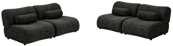 Modern L-Shaped Modular Sofa Set High Comfort Chenille Fabric