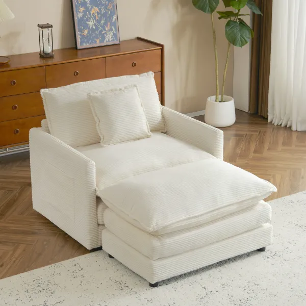 Modern Modular Sofa With Side Storage Pockets For Living Room