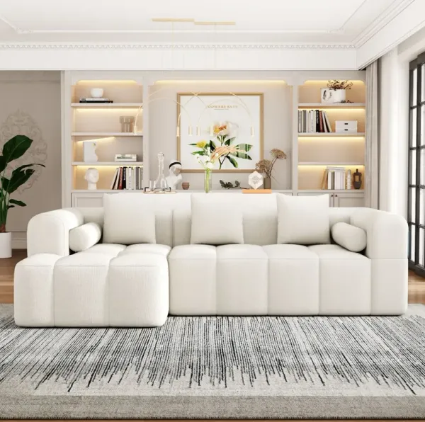 Sectional Free Combined Sofa With 2 Side Pockets