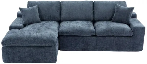 Cloud Sectional Sofa With Double Layer Cushion And Side Pockets, Free-Combined