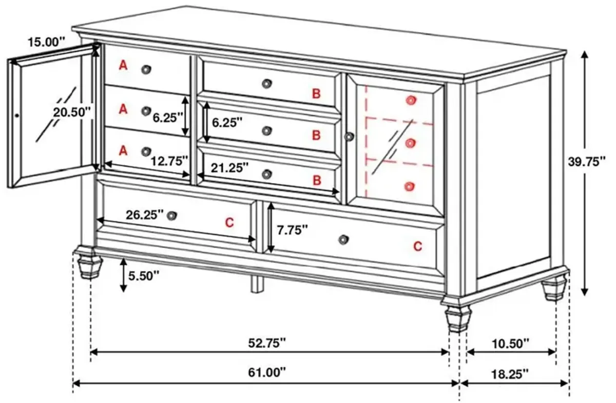Sandy Beach - Panel Bed Bedroom Set