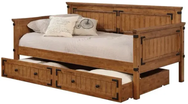 Oakdale - Wood Twin Daybed with Trundle - Rustic Honey
