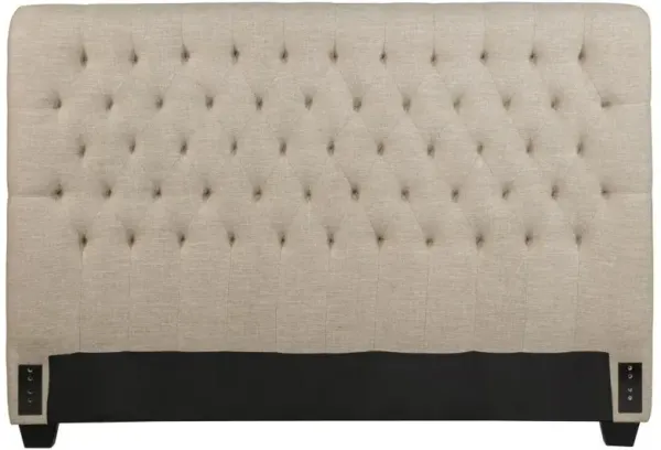 Chloe - Upholstered Queen Panel Headboard - Oatmeal