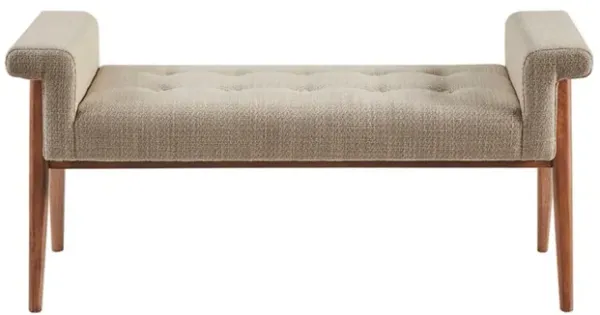 Accent Bench With Button Tufted Seat - Tan