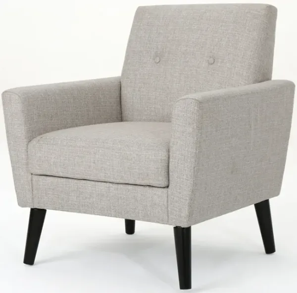 Devotion - Upholstered Club Chair With Birch Wood Legs - Beige