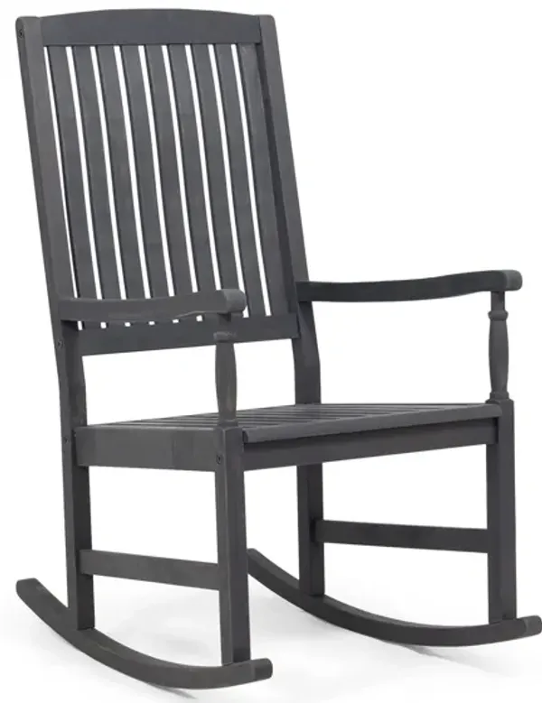 Muse - Outdoor Acacia Rocking Chair With Slat Design - Teak