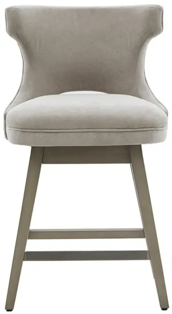 Swivel Counter Stool With Silver Detailing