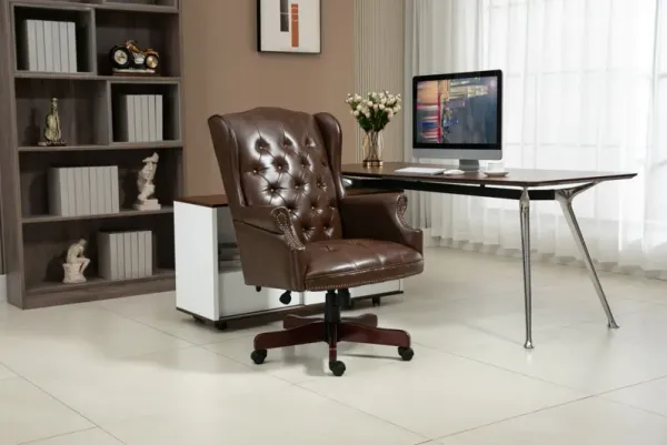 Executive Office Chair, High Back Reclining Comfortable Desk Chair With Smooth Glide Caster Wheels