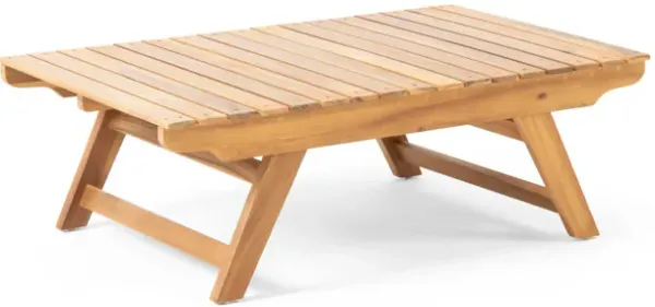Outdoor Acacia Wood Coffee Table With Open Slat Design