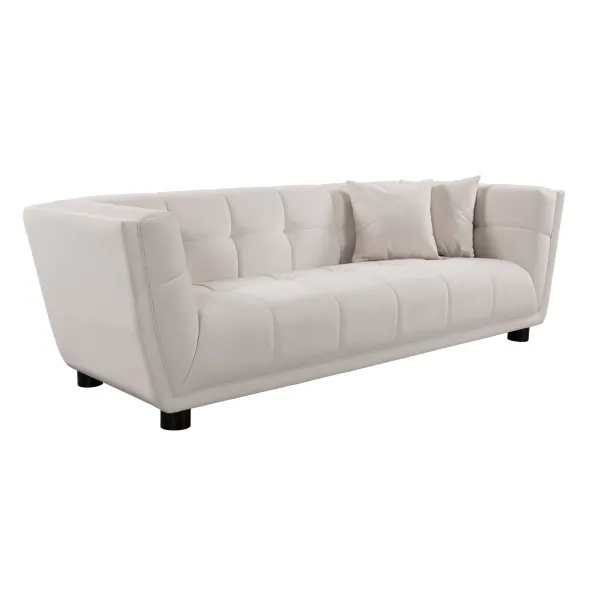 Mid-Century Modern Style Sofa With Velvet Fabric And Solid Wood Feet For 2 People