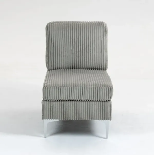 Single Couch Modular Armless Accent Chair With Back Cushion