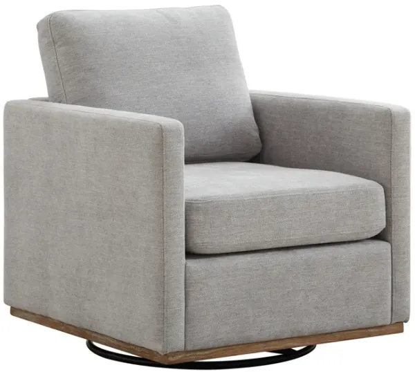 Modern Square Upholstered Swivel Accent Chair With Metal Base