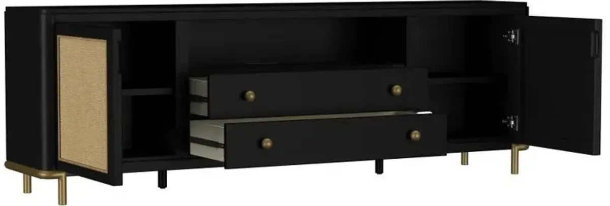 Arini - Rattan Cane 2-Door TV Stand Media Console