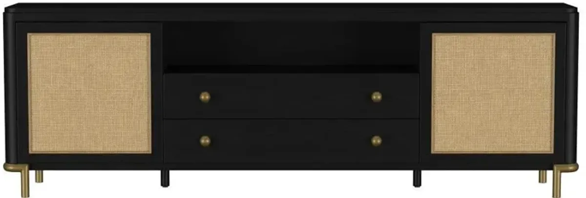 Arini - Rattan Cane 2-Door TV Stand Media Console