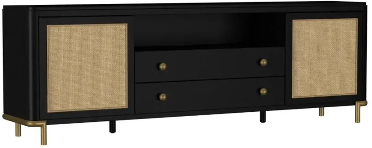 Arini - Rattan Cane 2-Door TV Stand Media Console