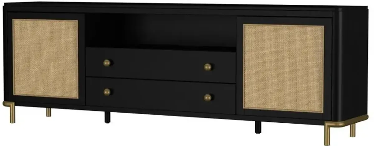 Arini - Rattan Cane 2-Door TV Stand Media Console