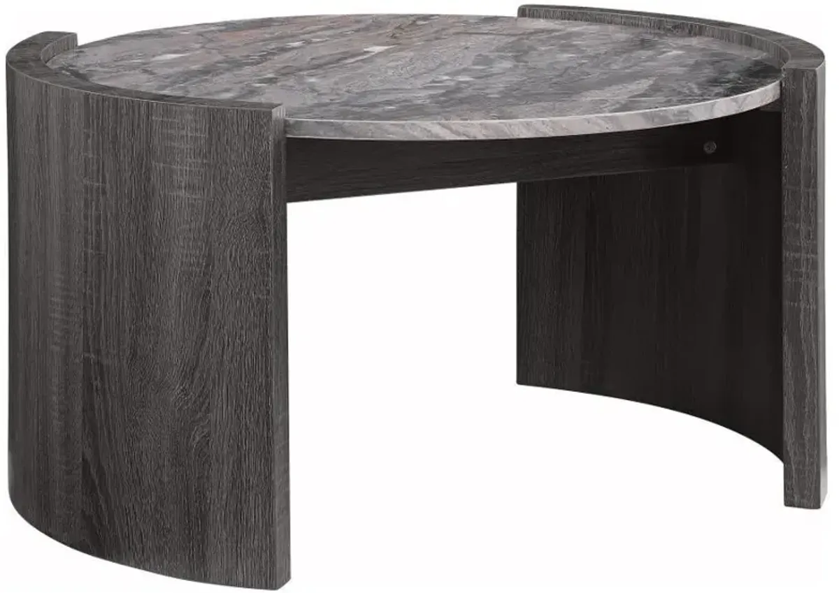 Gladstone - Round Faux Marble Top Table