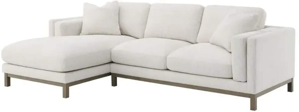 Geneva - Boucle Upholstered Sectional Chaise Sofa - Sand