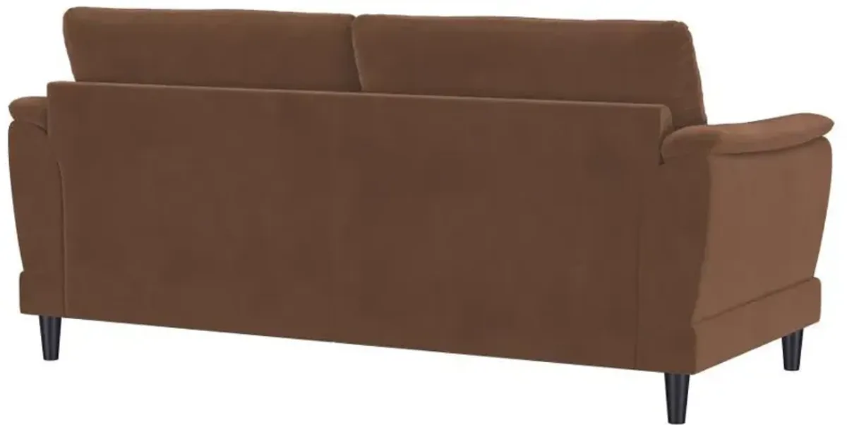 Selma - Velvet Upholstered Crescent Arm Sofa - Rust