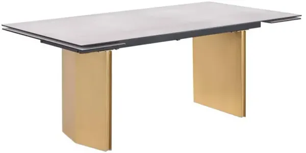 Vesa - Glass Top Extension Dining Table - Beige