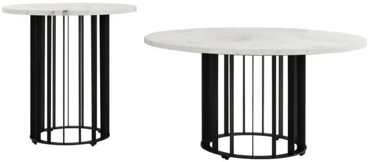 Haven - Round Marble Coffee Table Set