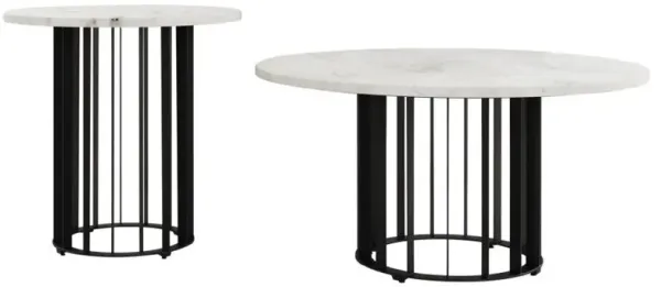 Haven - Round Marble Coffee Table Set