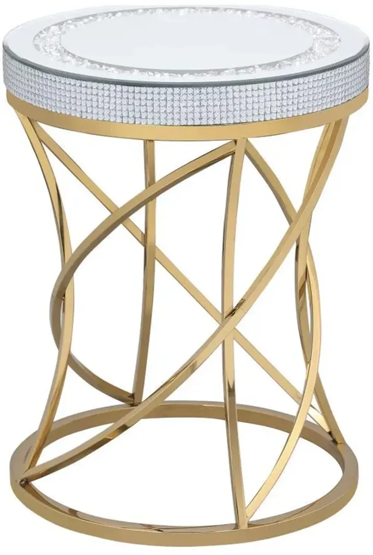 Elise - Round Mirror Top Coffee Table Set