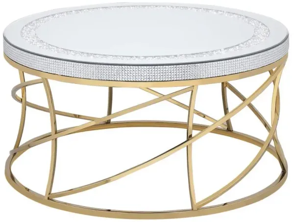 Elise - Round Mirror Top Coffee Table Set