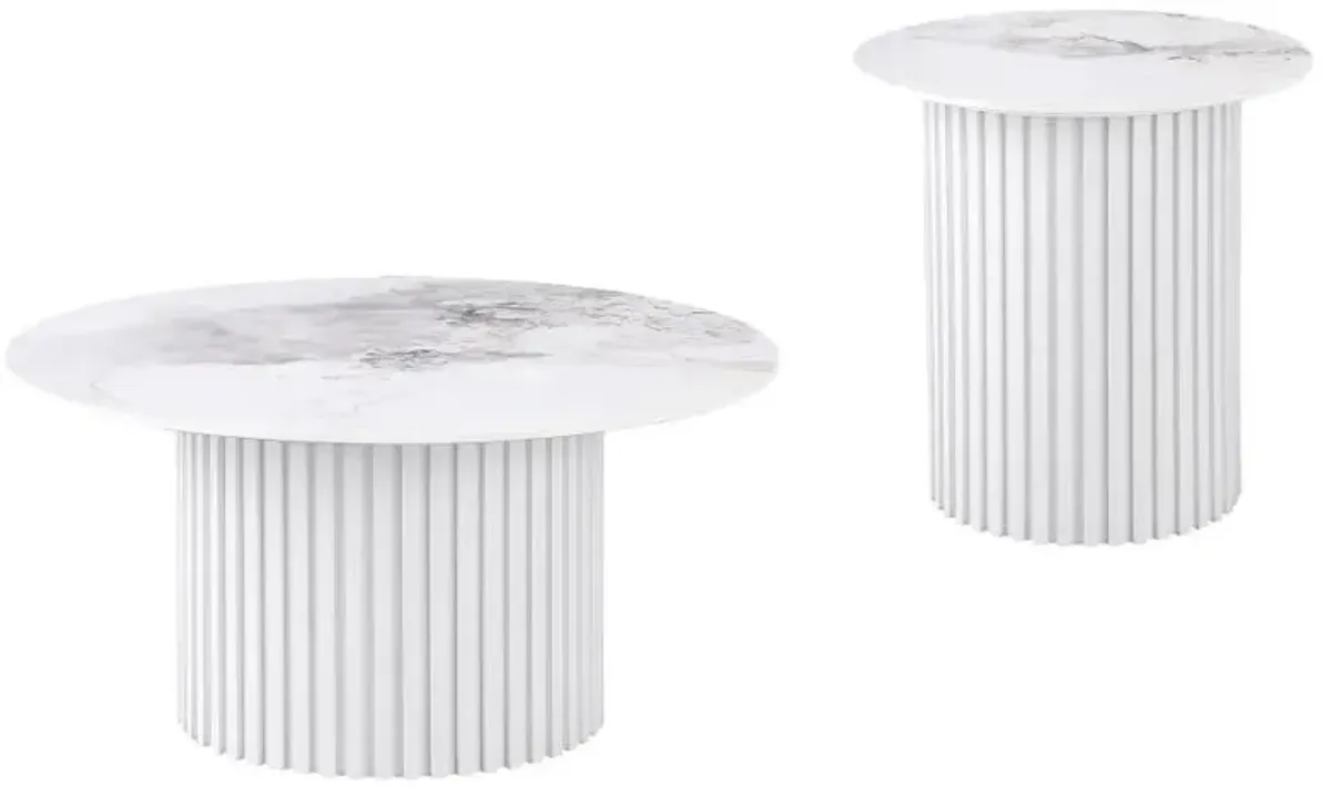 Rowena - Faux Marble Coffee Table Set