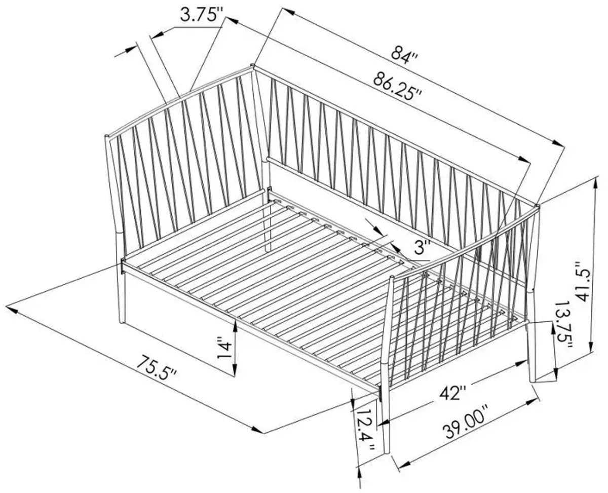 Richland - Metal Twin Daybed Bed Frame - Matte Black