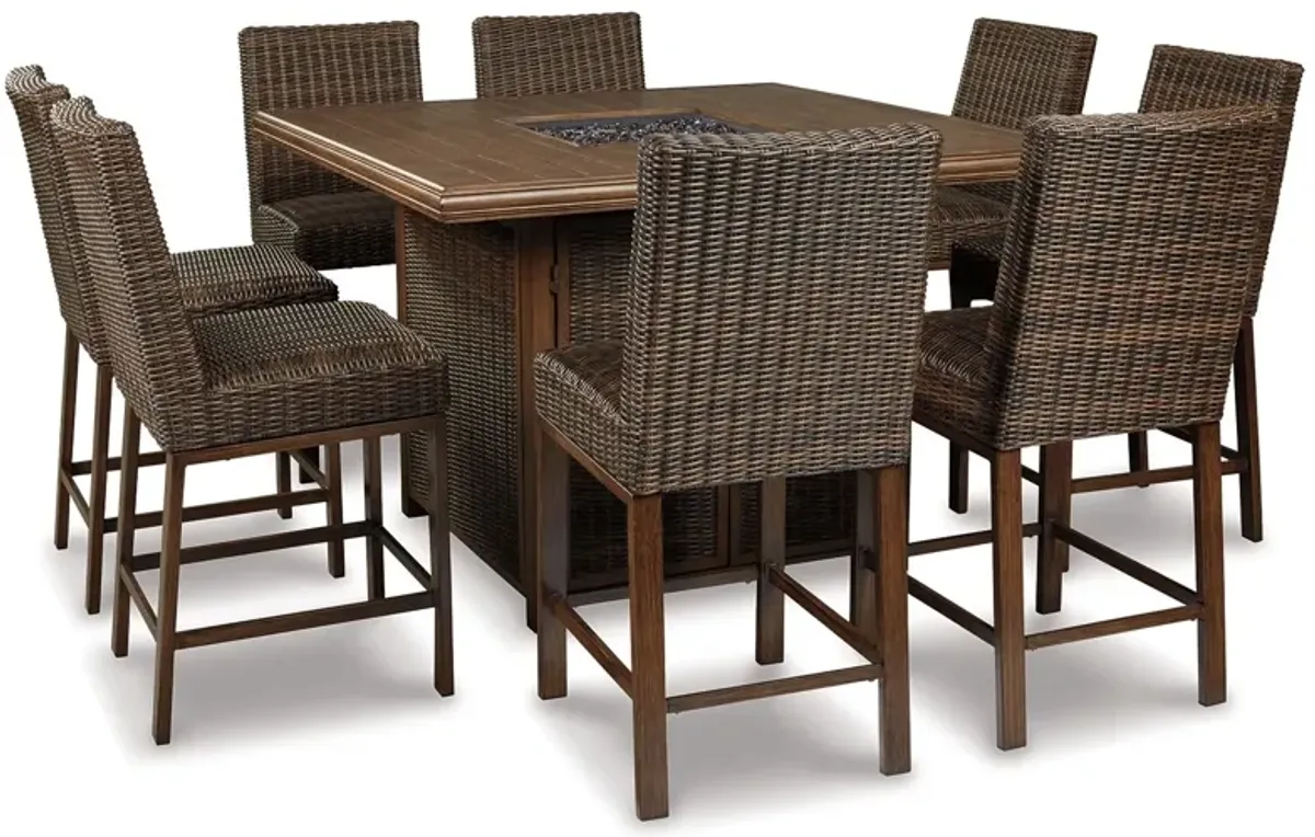 Paradise Trail - Medium Brown - Square Bar Table w/Fire Pit