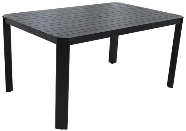 Modern Outdoor Table With Alternating Wide And Narrow Slats, Angled Corners, 2" Big Umbrella Hole, And Adjustable Non Slip Pads - Bourbon Brown