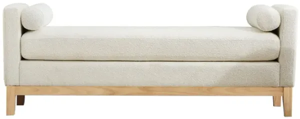 Elegant Upholstered Bench Daybed Ottoman With Bolster Pillows