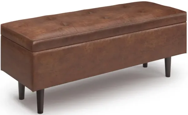 Shay - Large Square Coffee Table Storage Ottoman Mid-Century Style