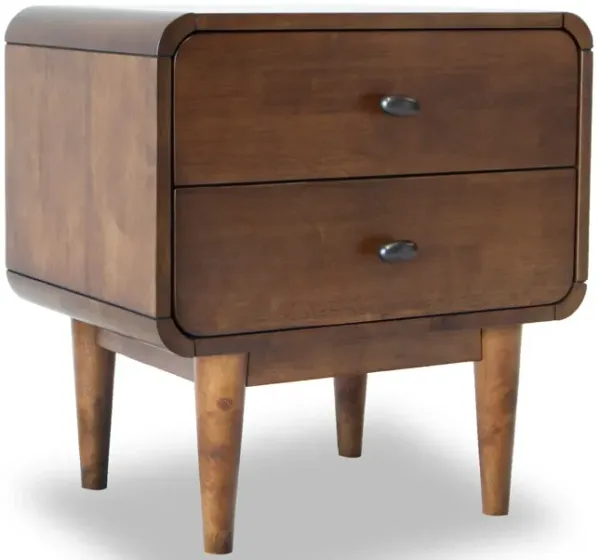 Alexa - Mid-Century Modern Style Night Stand - Brown