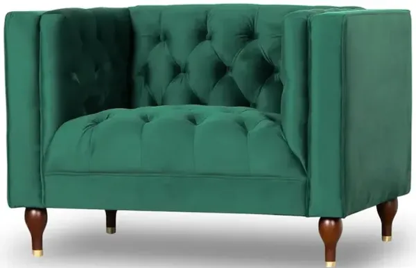 Evelyn - Mid-Century Modern Tufted Back Velvet Lounge Chair