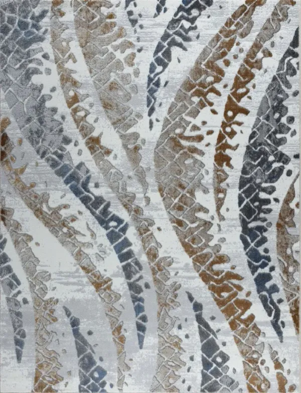 Nova - 2'7" X 7' Polypropylene, Area Rug - Multi / White