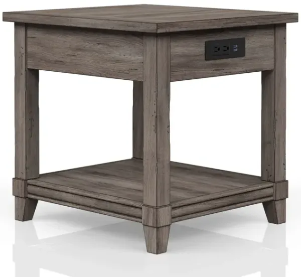 End Table With Storage Drawer Usn - Gray