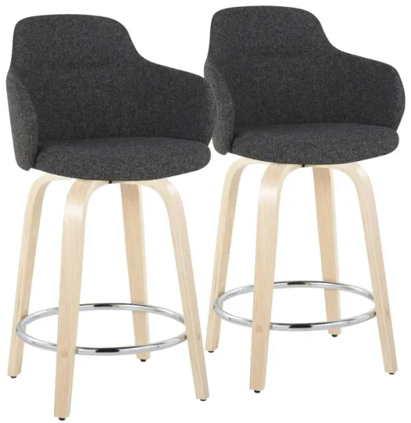 Boyne - Contemporary Fixed Height Counter Stool & Swivel With Round Footrest (Set of 2)