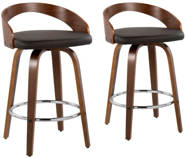 Grotto - Mid-Century Modern, Counter Stool With Swivel (Set of 2)