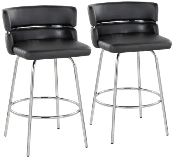 Cinch - Contemporary Fixed Height Counter Stool With Swivel With Round Footrest (Set of 2)