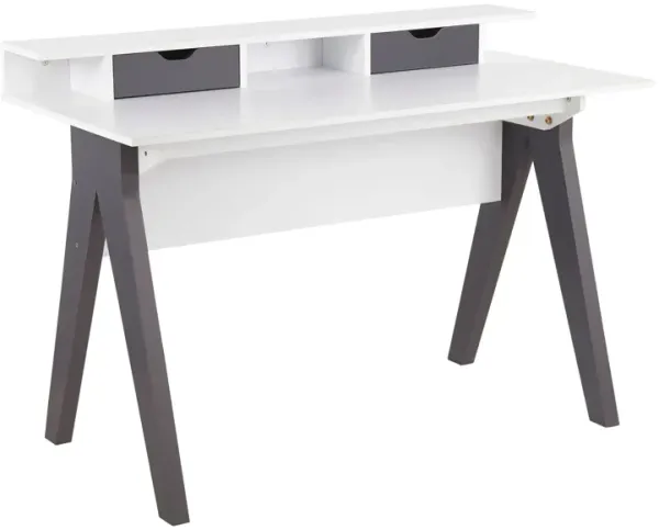 Wishbone - Contemporary Desk - Gray / White