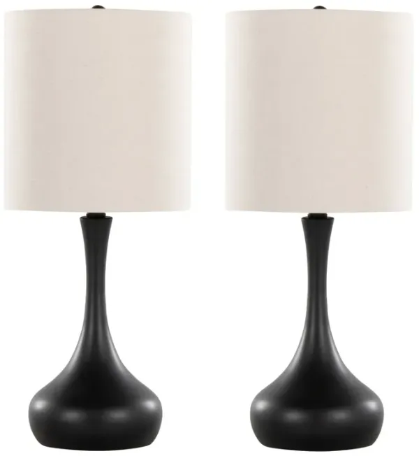 Genie - Contemporary Table Lamp (Set of 2) - Matte Black / Oatmeal