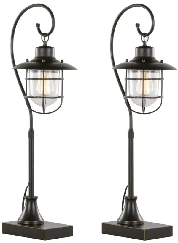 Landen - Contemporary Task Lamp (Set of 2) - Oil Rubbed Bronze / Clear