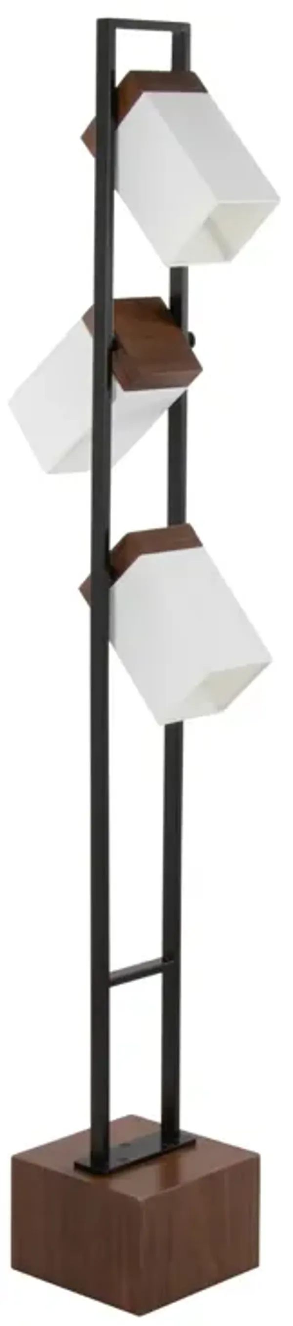 Bento - Contemporary Floor Lamp - Black / Walnut / White